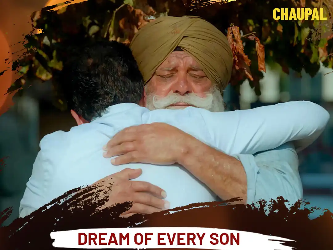 yograj singh is hugging his son in a movie